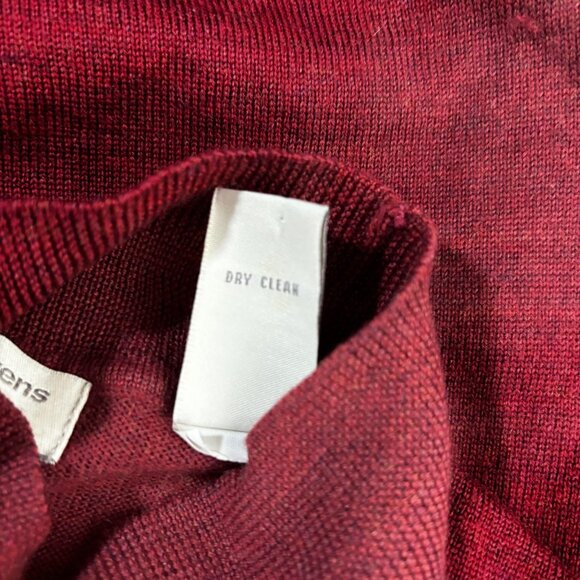 Valerie Stevens Merino Wool Mock Neck Sweater Womens Medium Red Lightweight - Picture 12 of 13